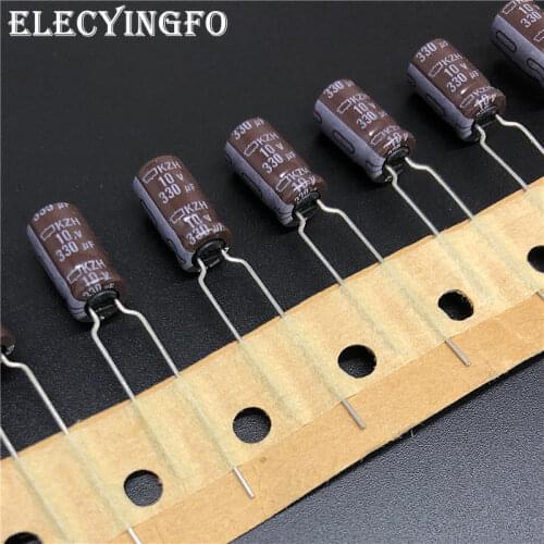 10pcs 330uF 10V330UF NCC KZH Series 6.3x11mm Low ESR Low Impedance 10V330uF Aluminum Electrolytic Capacitor