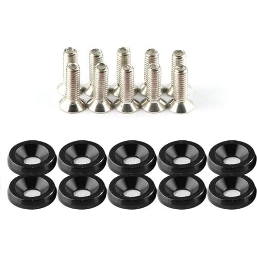 20 Pcs Fender Bumper Washer Bolt Stainless Steel M6x20mm CNC Billet Aluminum Fender Washer Engine Bay Dress Up Kit