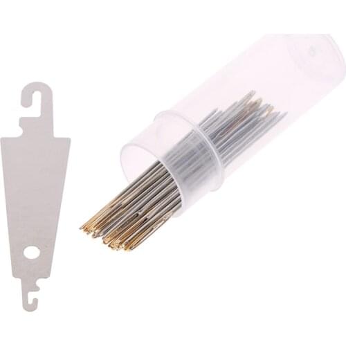 30pcs Hand Sewing Needles Gold Eye Embroidery Cross Stitch Needles With Threader