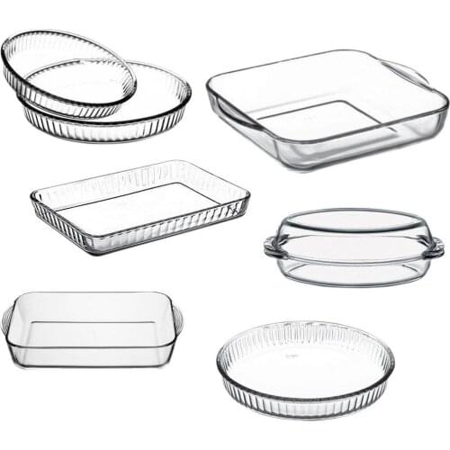 8 PCSfull high quality fabulous glass cookware&oven trays &service kitchen set