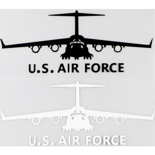 Car Stickers US Air Force Aircraft Personality Exquisite Car Decoration Sunscreen Waterproof Black/white, 16cm * 6cm