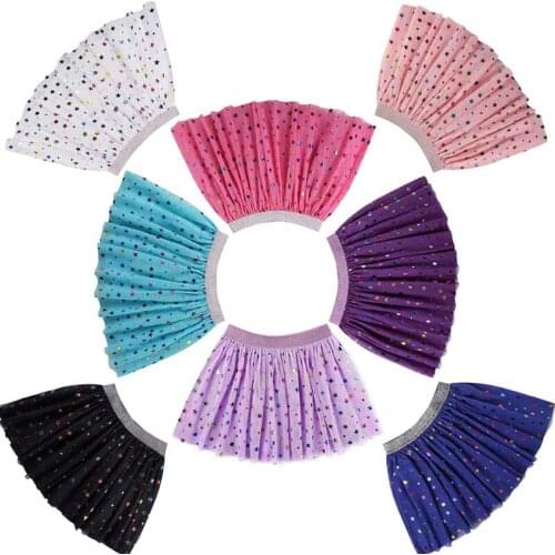 Girls Skirts Ballet Dance Color Sequined Stars Tutu Toddler Glitter Printed Ball Gown Party Clothes Kids Skirt Children Clothes