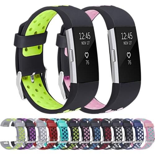 BOORUI Sport Watch Straps For Fitbit Charge 2 Band Rubber Replace Smartwatch Strap