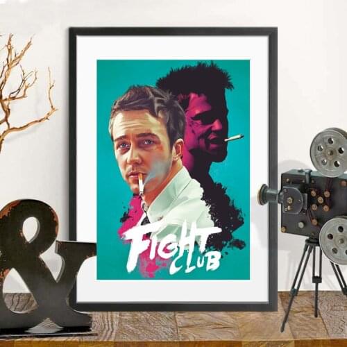 Fight Club Vintage Prints Movie Illustration Poster Canvas Painting Film Lovers Gifts Cinema Theater Wall Art Picture Home Decor