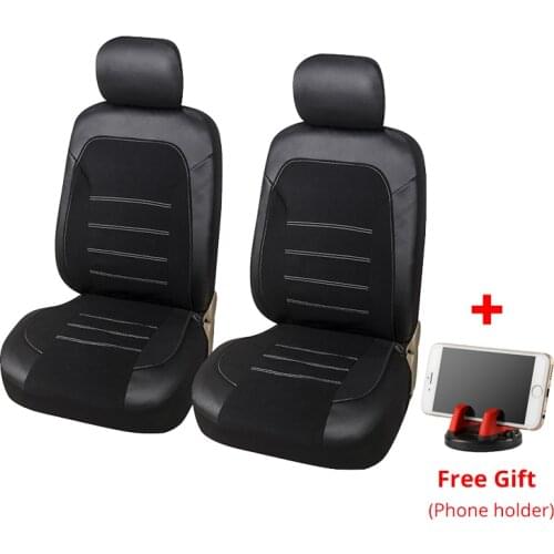 AUTOYOUTH 2pcs Fashion Luxury Flannel Plus PU leather car seat cover suitable for Universal car seats for toyota Mazda Kia BMW