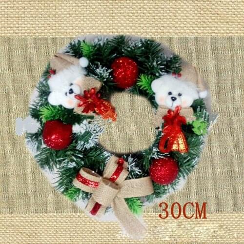 CLEAN WAREHOUSE Christmas decoration Artificial flowers decoration scene layout christmas wreath door wreath little bear