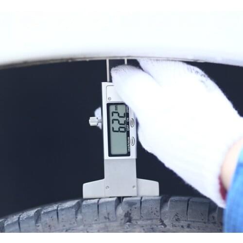 LCD Stainless Steel Digital Tread Depth Gauge 0.01mm Tyre Tread Depth Gauge Caliper Tread Ruler Metric/inch Interchange 0-25mm