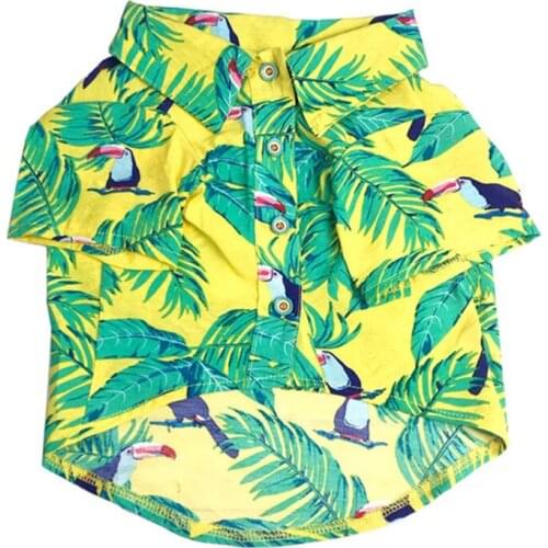 Hawaii Style Dog Shirts Cotton Dog Clothes Shirts Pet Puppy T-Shirt For Small Medium Dogs Cat Coconut Tree Printed Clothing