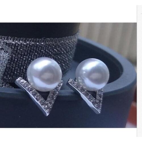 Gorgeous9-10MM SOUTH SEA WHITE PEARL EARRING925S
