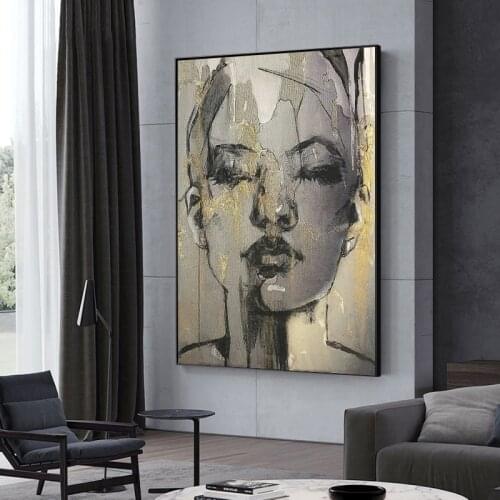 Canvas Painting Wandkleed Face Black Canvas Posters Wall Art Pictures Posters and Prints Wall Decoration for Living Room