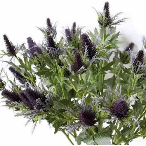 2021 New Silk Cloth Simulation Eryngium Plant Plastic Artificial Flower Creative Art Flower Arrangement for Wedding Hot Sales