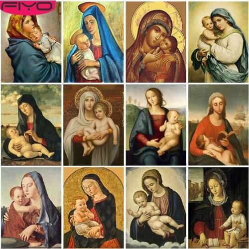 FIYO Diamond Painting Full Square/Round Religious Diamond Embroidery Picture Of Rhinestones Diamond Mosaic Icon Maria Decor Art