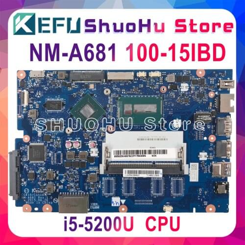 KEFU 100-15IBD Mainboard For lenovo 100-15IBD Motherboard CG410/CG510 NM-A681 DDR3L i5-5200U GT920M Test 100% original