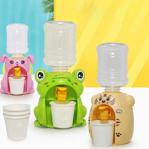 Mini Pet Cartoon Water Dispenser Drinking Cool Simulation Appliance Pretend Play Children Kitchen Toy Gift Fountain Toy for Kids