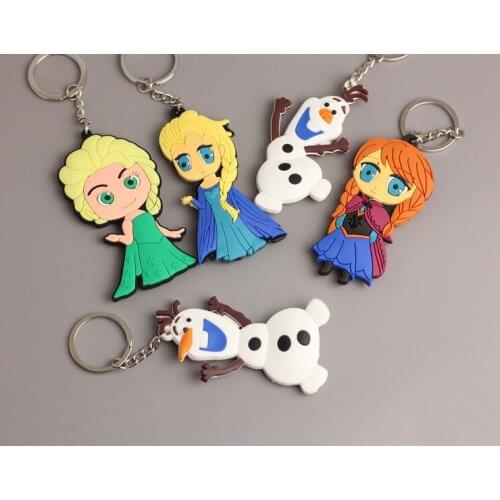 Disney Frozen Princess Fashion Anime Toy Figures Keychain Cartoon Keyholder Birthday Children Gifts
