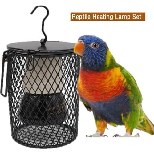 Reptile Heat Lamp Bulb Infrared Ceramic Heat Emitter Pet Coop Heater Kit Heater Guard for Chicken Lizard Turtle Brooder Snake