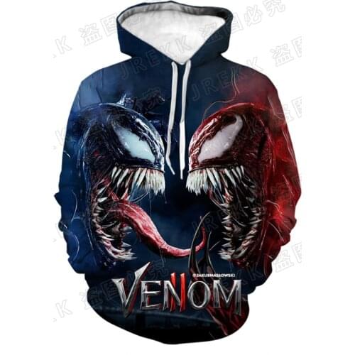 2021 New Venom Hoodies Fashion Men Women Children Casual 3D Print Sweatshirt Cool Pullover Tops Unisex Clothes