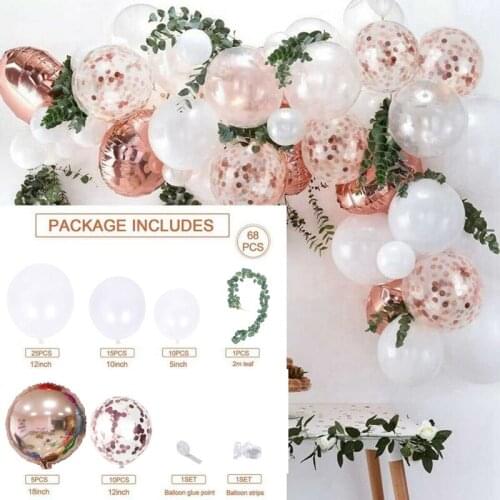 New Rose Gold Arch Balloon Garland Kit White Latex Baby Shower Wedding Party Decor