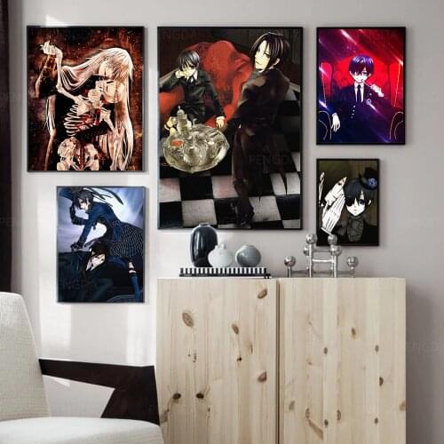Prints Painting Modular Black Butler Man Anime Japan Cool Pictures Canvas Wall Art Home Decor Modern Bedside Background Poster