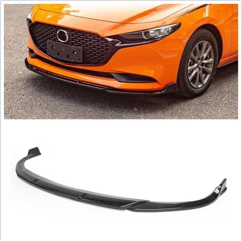 Carbon Fiber Look Front Bumper Lip Body Spoiler For 2019-2020 Mazda 3 Sedan Axela Car Exterior Splitters Kit Black Accessories
