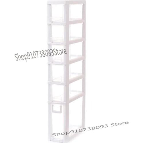 17cm Slotted Storage Shelf Kitchen Refrigerator Gap Arrangement Frame Plastic Multi-layer Floor Storage Cabinet Narrow Side Fram