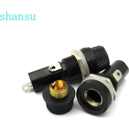 FUSE 10pcs/lot 6*30mm glass fuse holders 6x30 black insurance tube socket fuse holder for 6*30 insurance Panel Mount Fuse Holder