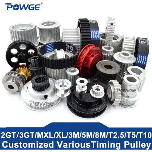 POWGE Arc Teeth HTD 3M STD S3M Timing pulley pitch 3mm wheel Gear Manufacture Customizing all kinds of 3M S3M Synchronous pulley