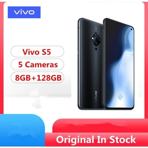 In Stock Vivo S5 Smart Phone Snapdragon 712 Android 9.0 6.44" Super Amoled 8GB RAM 128GB ROM 48.0MP Fingerprint Face ID