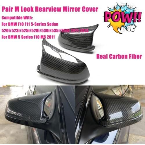 1 Pair Real Carbon Fiber Replacement/M Look Rearview Mirror For BMW F10 5 Series F10 F11 Sedan 2010-2013 520i 528i 535i 518d