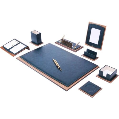 Star Luxury Leather Desk Set 10 Pieces (Desk Organizer, Office Accessories, Desk Accessories, Office Supplies, Office Organizer)