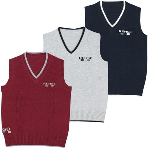 School Style Teen Sweaters Cotton Fall Clothes For Kids V-enck Boys Pullover Winter Girls Knitted Wear Childens Clothes