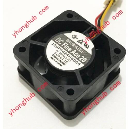 SANYO DENKI 109P0424H6D04 DC 24V 0.07A 40x40x20mm Server Cooling Fan