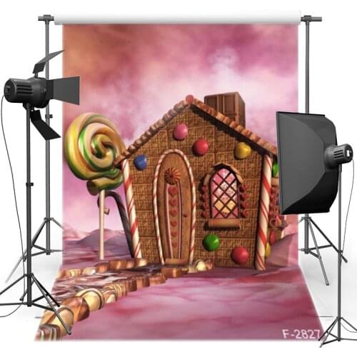 Candy Cartoon House Vinyl Photography Background For Baby Party New Material Polyester Backdrop For photo studio Props 2827
