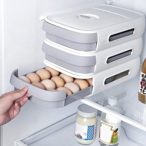 Drawer Type Egg Storage Box Refrigerator Storage Box Fresh Keeping Box Dumpling Box Household Eggs Holder Food Storage Kitchen