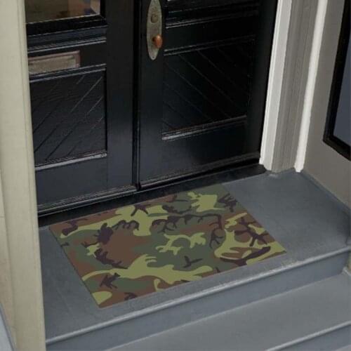 Green Forest Camo Doormat Home Decoration Entry Non-slip Door Mat Rubber Washable Floor Home Rug Carpet