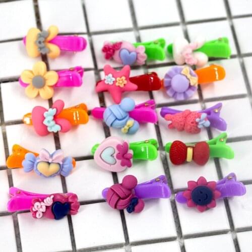 10pcs Wholesale Mix Color Styles Flower Cartoon Assorted Lovely Kids Girls Woman HairPin Clips Hair Accessories