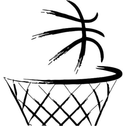 16cm*17cm Basketball Sport Fashion Car Styling Stickers Decals Vinyl Black/Silver S3-6424