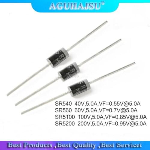20PCS SR240 SR260 SR360 SR540 SR560 SR2100 SR3100 SR3200 SR5100 SR5150 SR5200 DO-41 DO-27 Schottky Rectifier Diode
