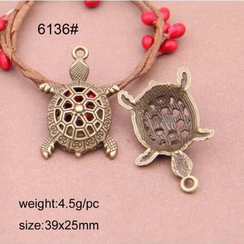 25pcs Antique Bronze Tone Alloy Hollow Tortoise Charm Pendants 39X25mm Jewelry Findings Wholesales