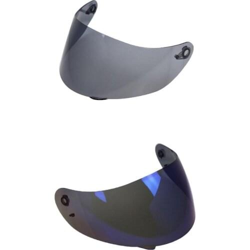 2xFull Face Motorcycle Visor Motocross Helmets Lens, Tawny + Blue