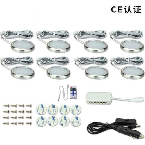 3/4/6/8pcs Remote control LED Dome light Car interior Lamp Reading light 12V Interior LED Spot Lights for camper SUV RV BOAT