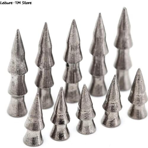 5pcs/8pcs New Tungsten Nail Pagoda Fishing Sinker Small Thin Worm Weights Sinkers Fishing Tackle Insert Into Soft Plastic Lures