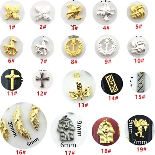 50pcs/pack Japan 3D Nail Art Decorations Metal Nail Accessories Kawaii Angel Cross Nail Parts DIY Charm Alloy Nail Supplies