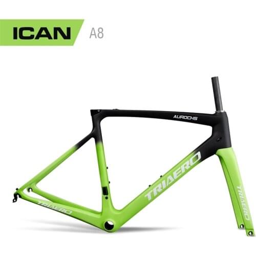 AERO Racing Bicycle Carbon Frame Green A8 With 700C*25mm Max Tire Road V Brake BB86