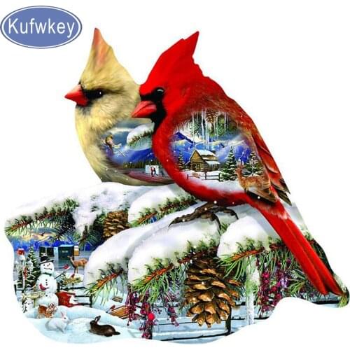 Diamond Embroidery Full Square 5D DIY Diamond Painting winter red birds snow Cross Stitch,Mosaic diamond picture Christmas gift