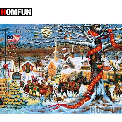 HOMFUN Full Square/Round Drill 5D DIY Diamond Painting "Scenery figure" Embroidery Cross Stitch 5D Home Decor A00874