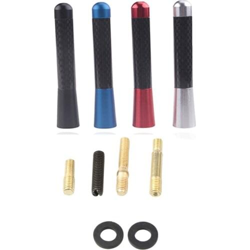 8cm Car Roof Antenna Carbon Fiber Short Screw Metal Stubby Mast Antenna For VW Polo Passat B5 B6 GOLF Vento Arteon Replacement