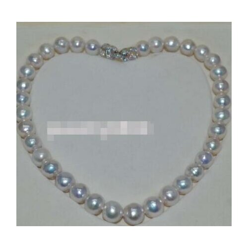 Noble jewelry 13-16 mm natural real Freshwatewhite pearl necklace 17 inch 925 silver clasp DIY women hot sale