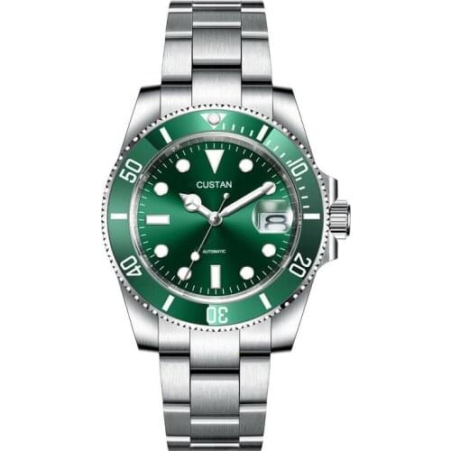 40mm Custom Logo Watch For Men Japan NH35 Automatic Movement Sapphire Ceramic Bezel 5Bar Waterproof Luminous Male Sterile Clock