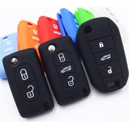 1pc Car Key Case Cover For Peugeot 407 308 408 207 208 307 206 Silicone Protector hxh